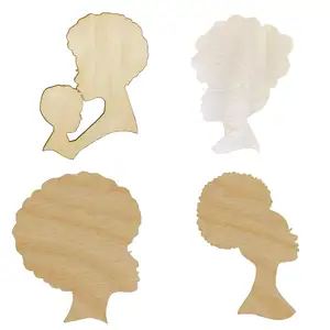 Cabeza Afro para mujer, productos sin terminar, cabeza africana, fabricación de D-I-Y, Base de madera