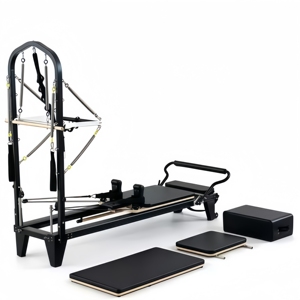 Reformer <span class=keywords><strong>Pilates</strong></span> Professionale in Alluminio con Torre, Dotato di Struttura Stabile e Sistemi di Resistenza Importati in Vendita - Product Image 1