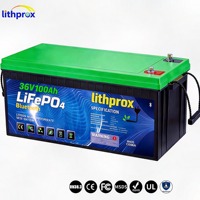Batterie LiFePO4 36V 100AH Grade A pour Stockage d'Énergie Solaire Domestique, Cycle Profond, BMS Intelligent RS485, Terminal M8, 6000 Cycles, CE RoHS IP67