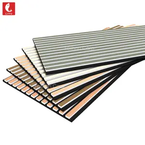 Factory Hot Sale Walnut grain stack wall slat acoustic akupanel acoustic sound panels