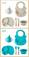 Bavoirs en assiette pour bébé en silicone sans BPA de haute qualité accessoires de salle à manger étanches personnalisés, y compris un bol de cuillère d'alimentation pour classique