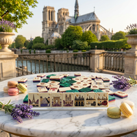 Jeu de Mahjong Américain 160 Tuiles Acryliques Thème Tour Eiffel Paris Cadeau de Luxe pour Femme Vente en Gros Personnalisé Prêt à Expédier Livraison Rapide