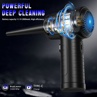 Pistolet souffleur d'air sans fil rechargeable haute puissance 51000 tr/min pour ordinateurs, électronique, usage professionnel (coiffeur), nettoyant écologique