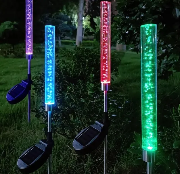 Lampe solaire pour pelouse et jardin extérieur Beautiful Solar Garden Light Stick Waterproof Pathway Landscape LED Bubble Reed Light