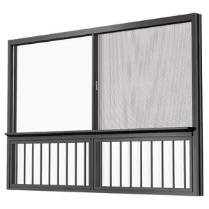 Stylish Soundproof Aluminum Sliding Window Fixed Open Style Louver Curtain Bedroom Vertical Aluminum Alloy Graphic Design