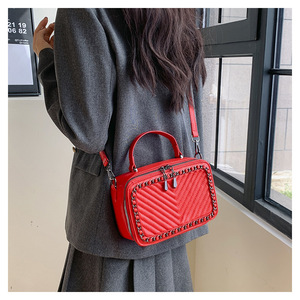 Retro Double Zipper Shoulder Messenger Bag for Women Custom Logo Small <b>Square</b> Handbag Fashionable Lady Style Tanjing - Product Image 3