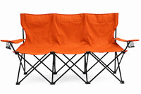 Chaise de camping pliante NBT Outdoor pour 3 personnes, banc extérieur triple avec porte-gobelets doubles, chaise de camping pliable 3 places