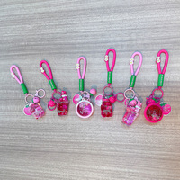 BSBH Boba thé porte-clés avec liquide Quicksand porte-clés Animal bulle thé porte-clés acrylique lait thé sachet pendentifs
