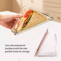 Boîte à sandwich portable en plastique PET imperméable, grande capacité, multifonctionnelle, pour la cuisine, les pique-niques en plein air, le petit-déjeuner/le déjeuner à emporter