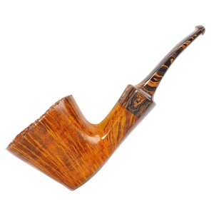MUXIANG Wood Smoking Pipe Bent Type Golden Burl Briar Tobacco Pipe For Men - Product Image 5