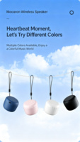 Mini haut-parleur intelligent couleur macaron RGB pour 5.3, audio sans fil portable haute fidélité avec basses profondes, idéal pour voiture, extérieur et maison