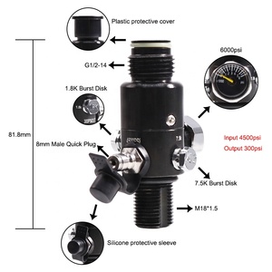 Регулятор давления HPAT <span class=keywords><strong>PCP</strong></span> для баллонов, алюминиевый, резьба M18*1.5, низкого давления, клапан 300PSI, контроль газа - Product Image 6