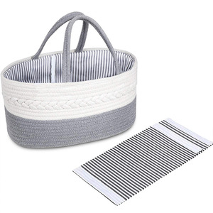 Sac fourre-tout élégant en toile de coton, organiseur de couches pour bébé, panier de <span class=keywords><strong>rangement</strong></span> portable pour la crèche, <span class=keywords><strong>rangement</strong></span> organisé pour couches - Product Image 1
