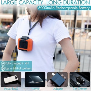 Nouveau ventilateur portable 6000 mAh avec lumière LED, sans pales, à clipser à la taille, pour intérieur, extérieur et voyage - Product Image 4