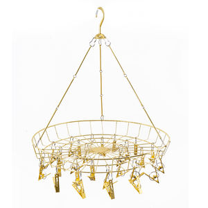 Panier <span class=keywords><strong>à</strong></span> <span class=keywords><strong>linge</strong></span> en acier inoxydable avec pinces, séchoir <span class=keywords><strong>à</strong></span> vêtements mural multi-clips - Product Image 2