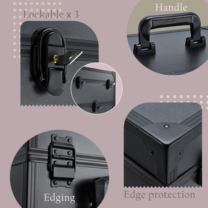 Professional Rolling <b>Makeup</b> <b>Case</b> with Drawers Large Cosmetic Train <b>Case</b> Organizer Nail Travel <b>Case</b> with <b>Makeup</b> Pouch - Product Image 4