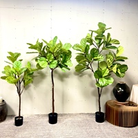 Anpassbare künstliche Geigen blatt Feigen baum verschiedene Höhen Kunststoff Faux Green Pflanzen für Hotel-oder Büro dekoration