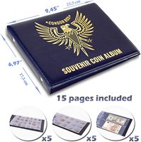 Album porte-monnaie de Collection, 180 pochettes, livre de rangement grand format, pour Collection d'argent or et argent, 10 pochettes