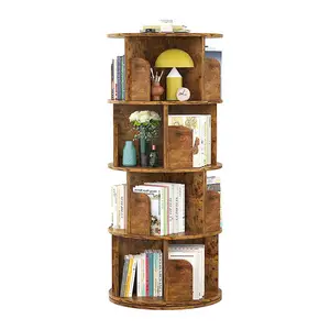 360 Display 4 Tier Small Corner Bookshelf Floor Standing Bookcase Storage Rack