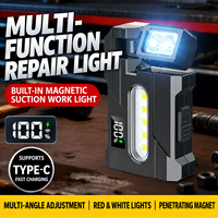 Lampe de travail COB rechargeable avec clip magnétique, lampe torche d'inspection avec affichage numérique pour la réparation automobile et l'atelier