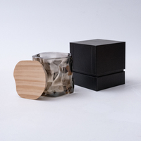 Décoration nordique personnalisée velas luxe irisé bougie pot large 10 oz pot unique en verre vide bougie navires avec couvercle et boîte