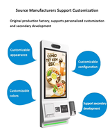 Terminal de commande automatique intelligent de 21.5 "pour une utilisation en intérieur Kiosque de paiement en libre-service de restauration rapide pour KFC McDonald's pour l'équipement de restaurant