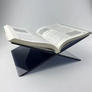 MY Acrylic X Shape Holy Bible King James Version Display Acrylic Open Book Stand Acrylic Easel Album Dictionary Display Rack