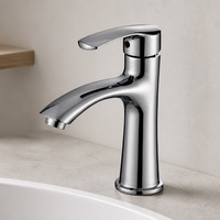 Robinet mitigeur de salle de bain contemporain en céramique à poser sur le comptoir avec eau chaude/froide pour lavabo