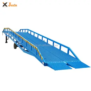 JUXIN dock to ground ramp container ramp dock leveler tow able loading mobile hydraulic dock ramp