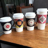 Sac en toile personnalisé avec logo imprimé pour tasses, gobelets, porte-gobelets, manchons de tasse en toile de coton pour bubble tea, lait et café