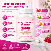 Kapsul Mineral Chelated OEM Women Magnesium Complex 20in1 D3 K2 Methylated B Complex 240 Pil Imunitas Alami Tulang Otot