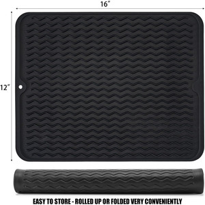 <span class=keywords><strong>Tapis</strong></span> de séchage de <span class=keywords><strong>vaisselle</strong></span> en silicone personnalisé, antidérapant, facile à nettoyer, grand <span class=keywords><strong>tapis</strong></span> de séchage de <span class=keywords><strong>vaisselle</strong></span> résistant à la chaleur pour le comptoir de cuisine - Product Image 3