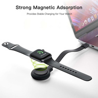 Kompatibel dengan Watch Series S1-S9 SE/Ultra Wireless Charger Kabel Pengisian Daya Magnetik Kompatibilitas Universal Output 2.5W