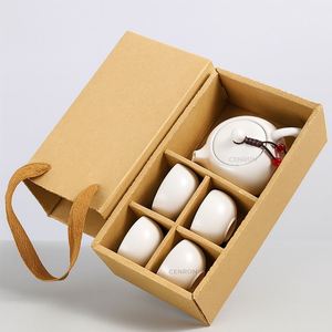Juego de Regalo Clásico para la Ceremonia del Té Chino, Tetera y Tazas de Cerámica Portátiles en Caja de Cartón Kraft, Regalo Corporativo Ideal para Clientes - Product Image 5