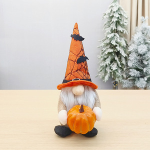 Muñecos de Gnomo de Tela para Halloween, Decoraciones de Calabaza y Murciélago, Adornos de Halloween para Interiores y Exteriores HX-2250A HX-2250B - Product Image 3