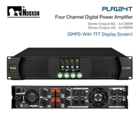 Amplificateur numérique Nuoxun Classe D 4 canaux 1200W 4 ohms haute puissance - Boîtier métallique portable avec garantie d'un an