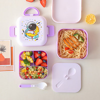 Boîte de rangement alimentaire réutilisable avec compartiments, logo personnalisé, dessin animé, OEM ODM, boîte à lunch pour enfants, conteneur bento avec couvercle