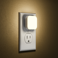 Veilleuse LED mini à branchement direct, lampe à capteur de lumière carrée, éclairage intérieur basse consommation, température de couleur personnalisable