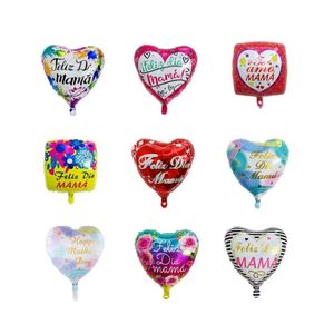 18" Waterproof Romance Style Heart & Square Mother's Day <b>Balloons</b>-Spanish & English Foil Party <b>Decorations</b> for Celebrations - Product Image 1