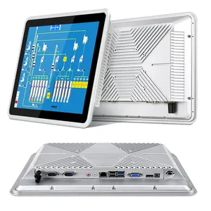 Komputer industri Android bingkai terbuka 15 inci, PC j1900 Core i3 i5 i7 prosesor tanpa kipas keras Monitor sentuh panel industri pc
