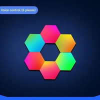 Lampes hexagonales LED quantiques multicolores RGB BT, lampe hexagonale LED avec application, Lampara Hexagonal