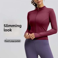 Veste de yoga pour femme à manches longues, coupe ajustée, sans coutures, avec trous pour les pouces, respirante, extensible, pour la course à pied, le cyclisme, les sports et les activités sportives