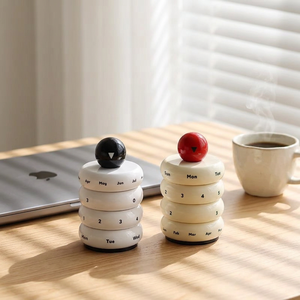 Calendário de Mesa Oval Criativo, Presente de Aniversário, Decoração para Escritório, Escola e Casa, Estilo Japandi, Calendário Perpétuo Rotativo - Product Image 2