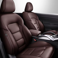 Housse de siège en cuir de luxe vermillon personnalisée, ensemble complet de 5 pièces, compatible avec Tiguan Passat Lavida CC Golf Polo Accord Jetta Bora
