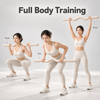 Barre ondulée lestée en silicone avec noyau en fonte de 15 lb et 25 lb, barre incurvée pour la musculation à domicile, le Pilates et l'entraînement de force