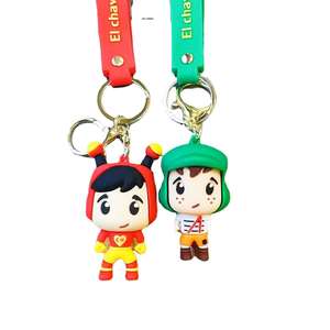 Nuevo llavero creativo de goma suave lindo EI <span class=keywords><strong>Chavo</strong></span> <span class=keywords><strong>Del</strong></span> <span class=keywords><strong>Ocho</strong></span> colgante pareja bolso llavero 3D muñeca llavero - Product Image 1