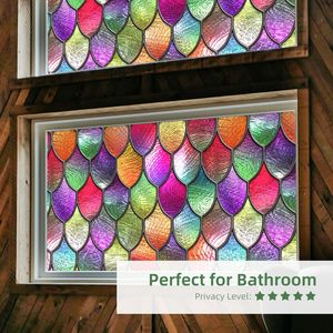 Película de Privacidad para Ventanas, Película Decorativa Arcoíris, Adhesivo Decorativo para Ventanas, Vinilo Estático 3D con Efecto Vitral para Control de Calor en el Hogar, Sin Adhesivo - Product Image 4