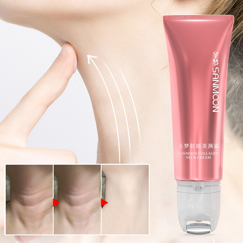 Roller Neck Cream Cuello Eliminación de la oscuridad Blanqueamiento Lifting Neck Crema reafirmante Día Adultos Suplementos de colágeno Mujer