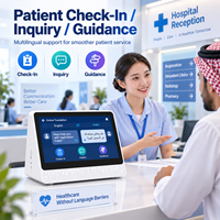 Perangkat Penerjemah Medis Layar Ganda untuk Resepsi Pasien di Rumah Sakit dan Klinik, Terjemahan Real-Time, Layar OLED 11,6 inci, Wi-Fi, Pintar