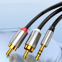 Câble audio de 3.5mm TRS 3 pôles AUX stéréo mâle vers double 2 RCA mâle séparateur pour équipement audio stéréo DVD de voiture